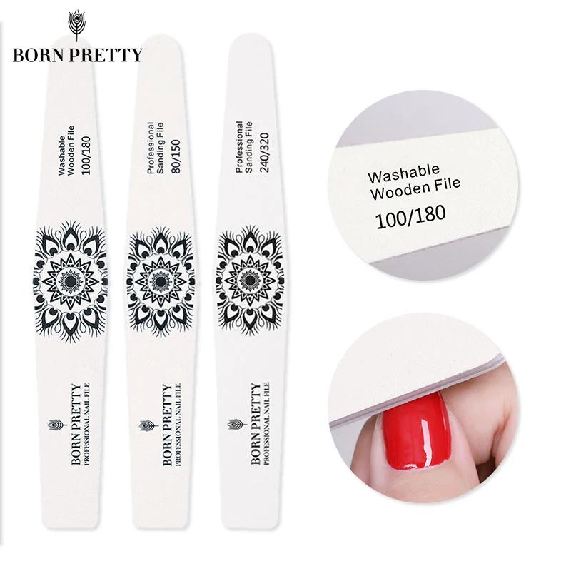 BORN PRETTY Professional пилка для дизайна ногтей 100/180 двухсторонний блок шлифовальный