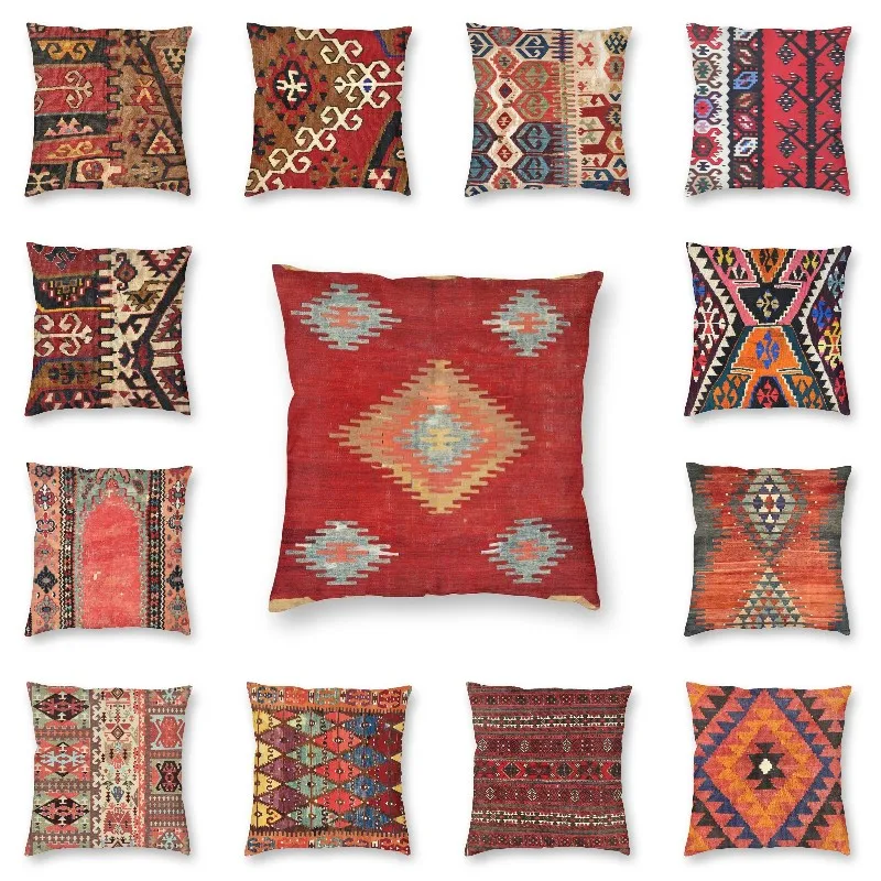 Kilim Navajo Weave Persian Carpet Cushion Covers Sofa Home Decorative Bohemian Turkish Tribal Ethnic Throw Pillow Case 40x40