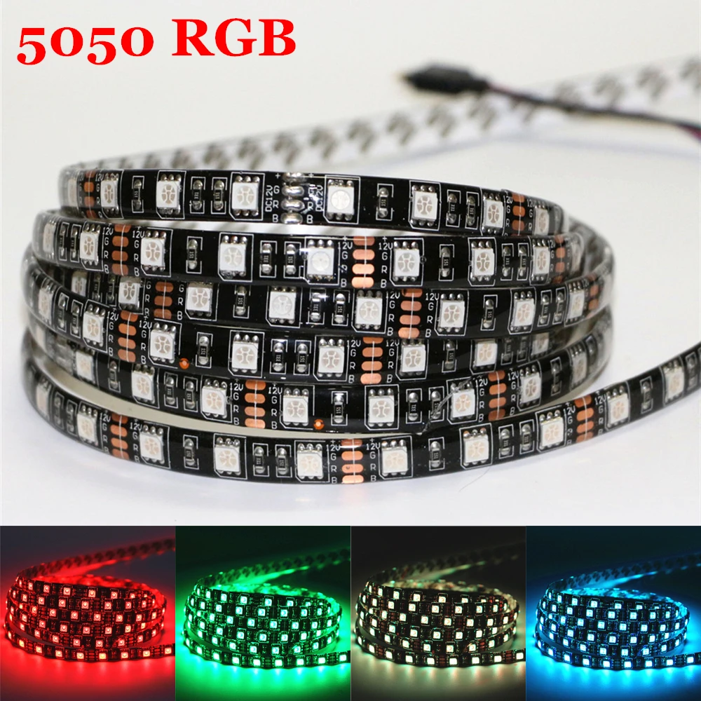

5050 RGB Flexible LED Strip Light 60LEDs/m 12V 5m Non-waterproof/Waterproof Home KTV Bar Holiday Decro LED Tape Lamp