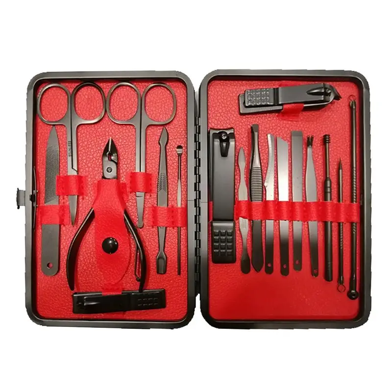 

Drop Ship. Stainless Steel Manicure set Nail Clippers Set of 16/18Pcs Professional Kit Tool