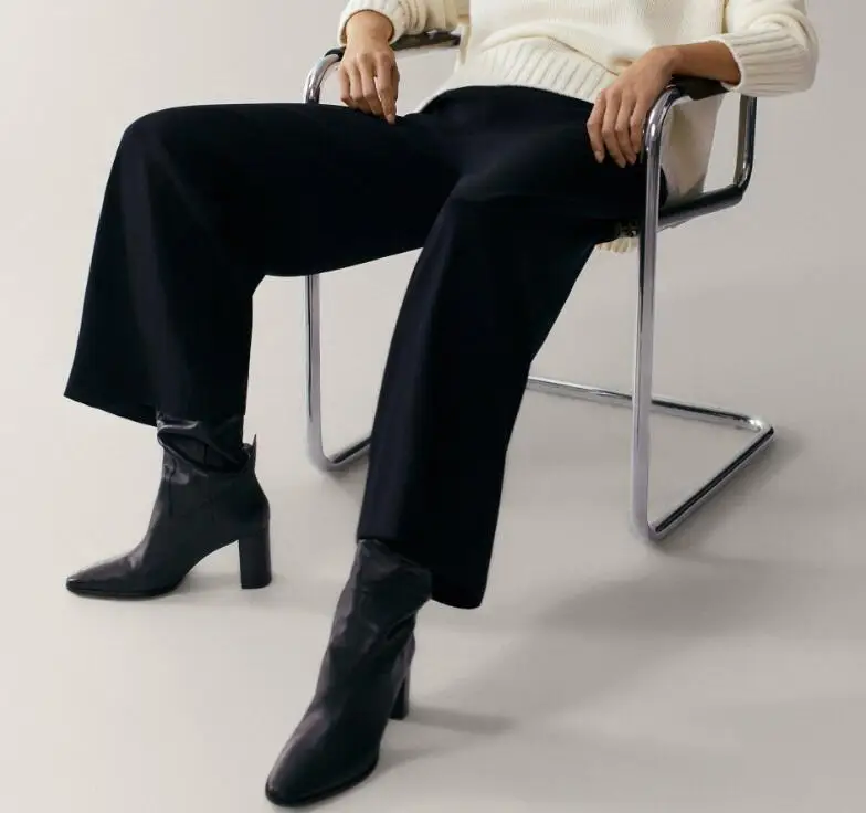 

2021 Women Pants Autumn New Chiffon Yarn Straight Wide Leg Ladies Casual Trousers