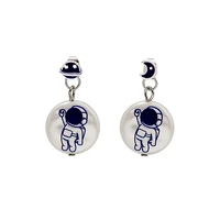 acrylic spaceman astronaut women girl round planet earrings accessory jewelry
