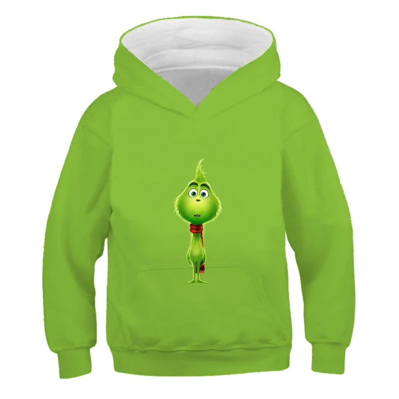 

3D Print Grinch Hoodie New Movie Sweatshirt Fashion Casual Streetwear Coat Boy Clothes Merry Christmas Gift For Child Tops