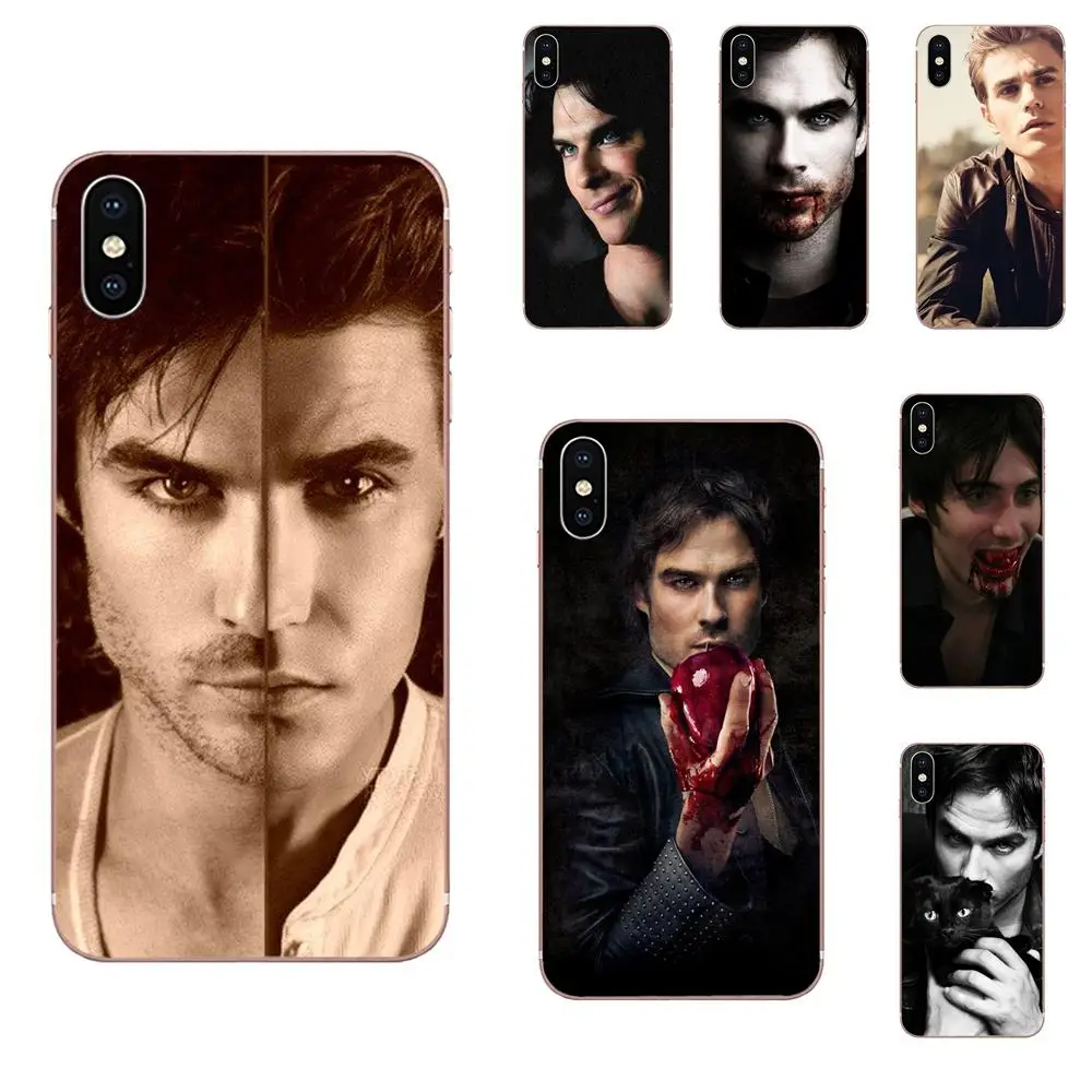 Кожаный чехол для телефона Apple iPhone 4 4S 5 5C 5S SE 6 6S 7 8 Plus X XS Max XR Дневники вампира Деймон