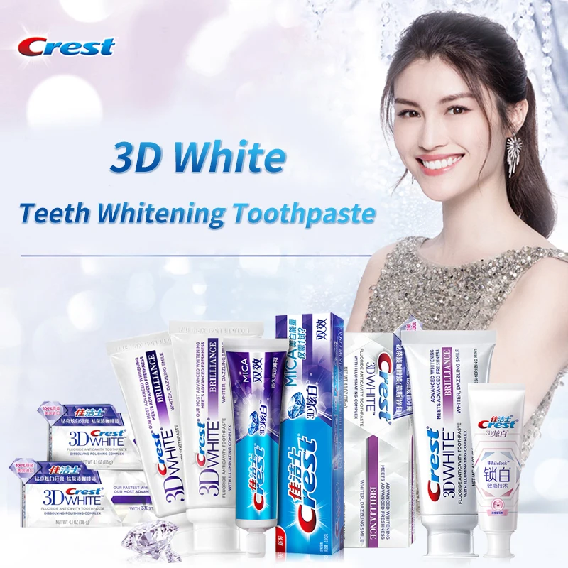 

Crest 3D White Toothpaste Teeth Whitening Brilliance Mousse White Care Cherry Blossoms Collection Gum Care Remove Teeth Stain