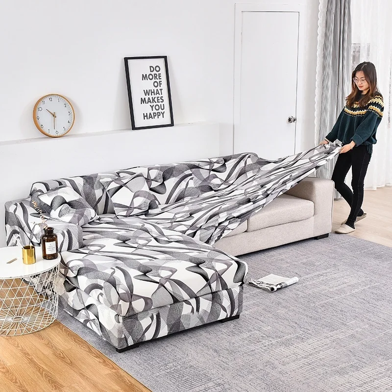 

1/2/3/4 Seaters Sofa Cover Geometric Printed Universal Elastic Couch Cover All-inclusive Non-slip Slipcovers Home Decor