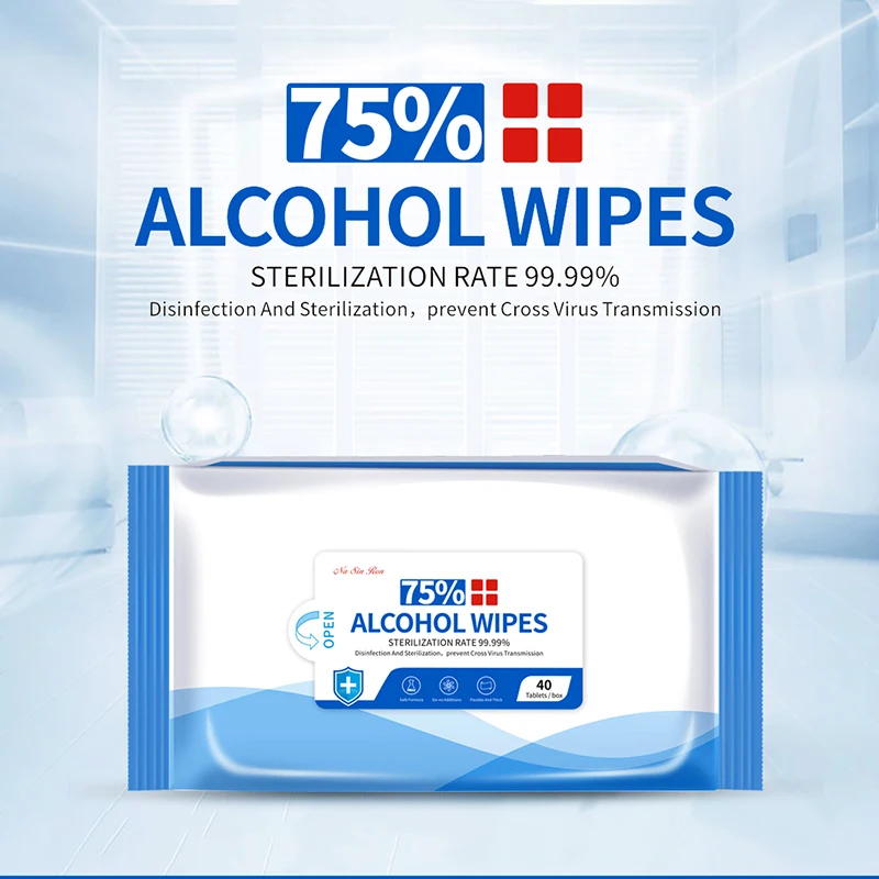 

Disposable 75% Alcohol Disinfectant Wipes 40pcs/bag Wet Wipes Anti-bacteria Cleaning Sterilization Wipes Replace Hand Sanitizer