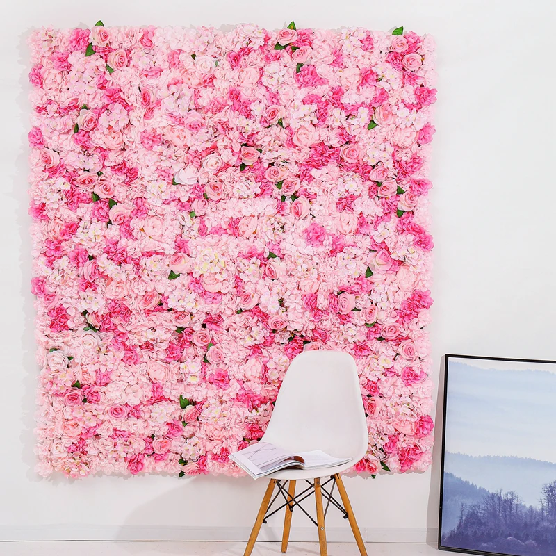 

40x60cm Silk Rose Champagne Artificial Flower DIY Wedding Decoration Flower Wall Panels Romantic Wedding Backdrop Decor
