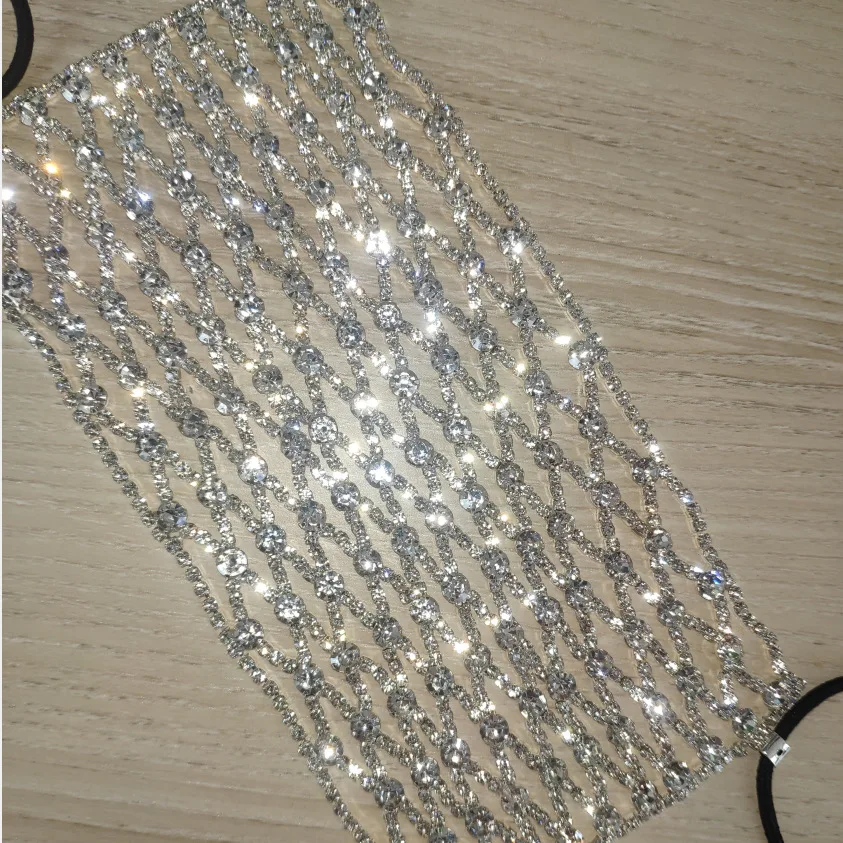 Ins модные украшения стразы маска для лица ювелирные изделия женщин полые