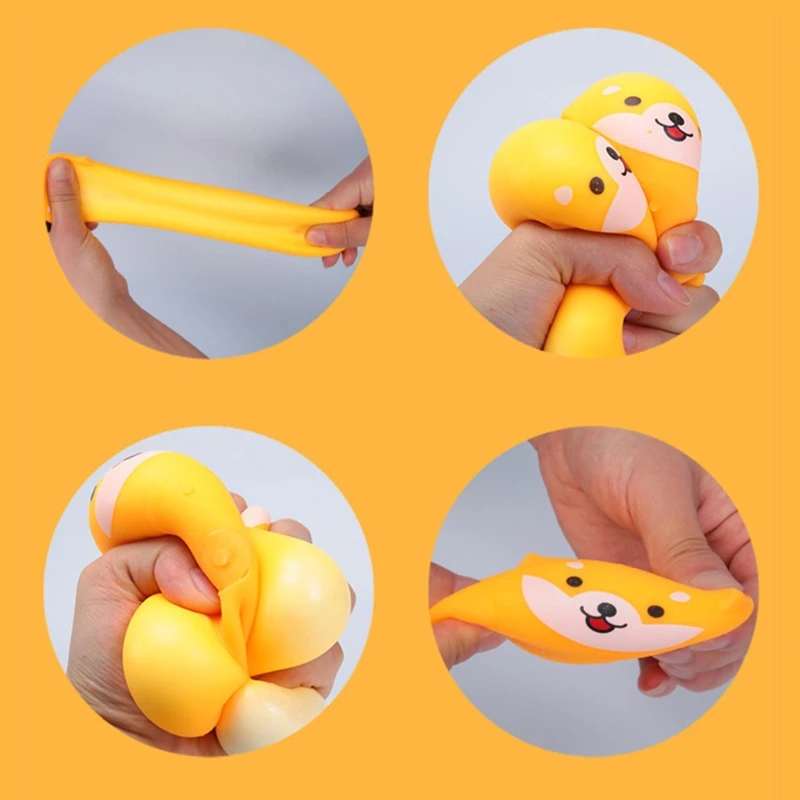 

HUYU Kids Sensory Ball Shiba Inu Pinch Toy Stress Relief Squishy Toy Cute Animal Party Supplies Vent Decompression Balls