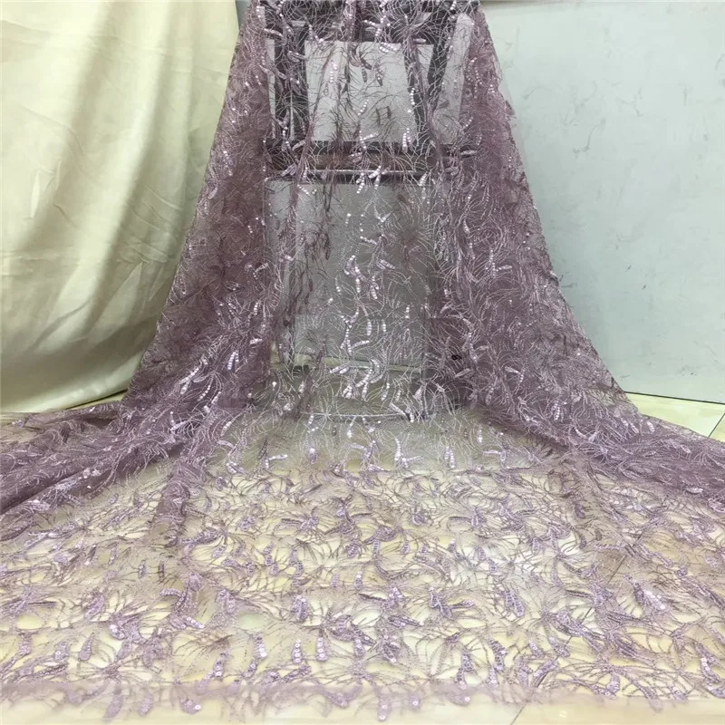 

african lace fabric 2020 high quality lace latest french nigerian lace fabrics tulle sequins tissu nigerian lace fabric x17-95