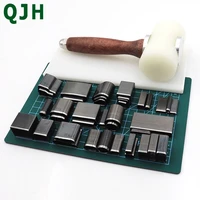 24395255pcs shaped style hole hollow punch cutter set punching tool for leather belt phone holster leather craft diy tool
