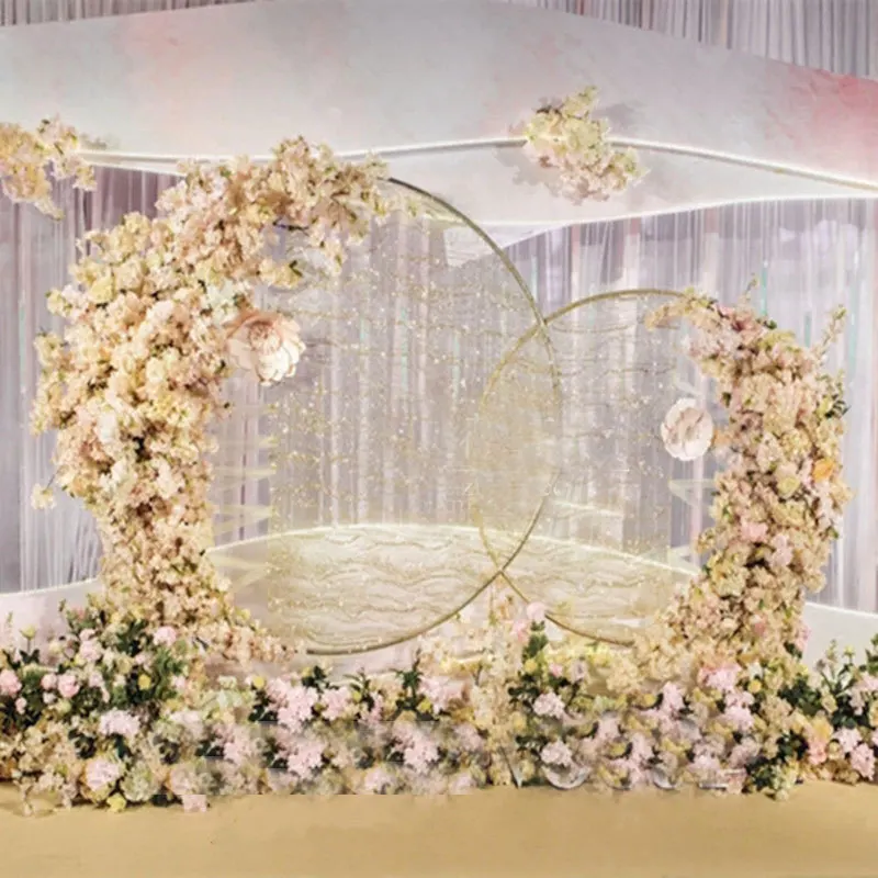 Iron Circle Wedding Arch Props Background Single Flower Outdoor Lawn Door Rack Birthday Decoration | Дом и сад