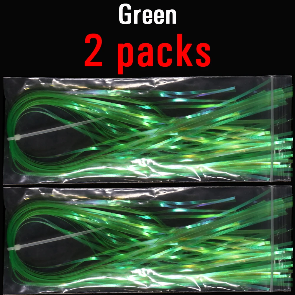2packs Green ICERIO 2 упаковки 2 мм плоская Mylar Flashabou голографическая Mirage вспышка мишура Nymph Scud приманка крючок синтетический мухобойный материал - Цвет: 2packs Green