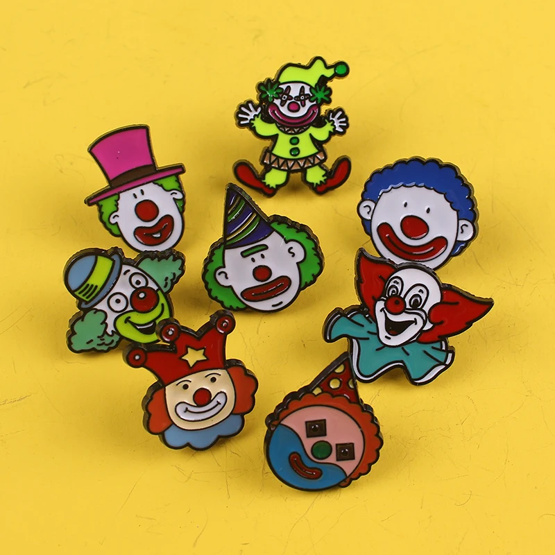 Милые Броши клоуна значки Джокера для рюкзака Значки одежды эмалированные