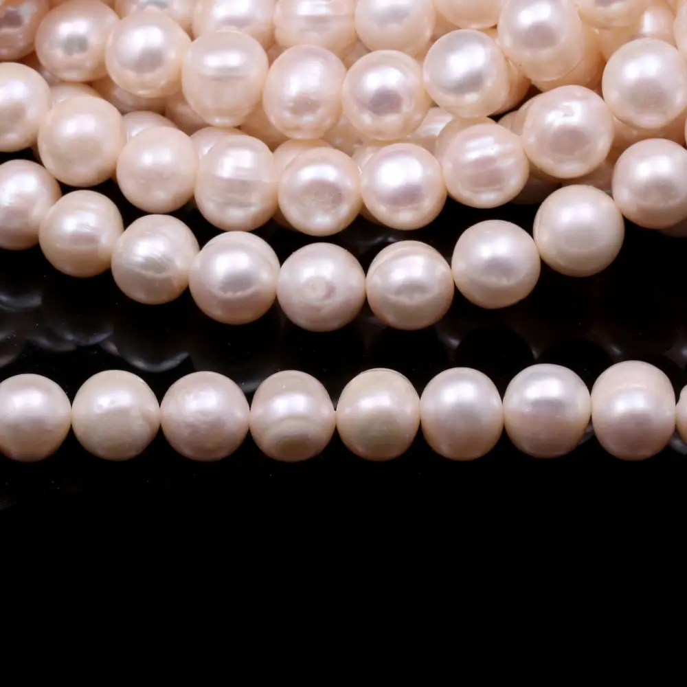 

Real Natural Pearl Beads Round Shaped Loose Beads Charms for Women Jewelry Making Bracelet Necklace Size 8-9mm