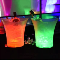 bar nightclub light up champagne bars night party 4 color waterproof plastic led ice bucket 5l whiskey beer bucket