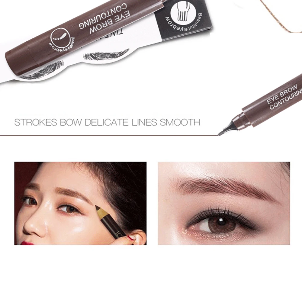Натуральная четырехкулачковая водостойкая карандаш для бровей жидкая подводка