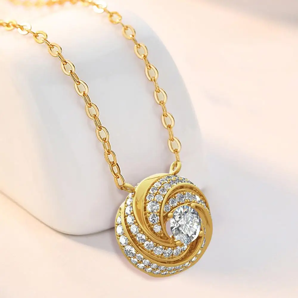 

Женское Ожерелье с кулоном из серебра 925 пробы, с натуральным муассанитом