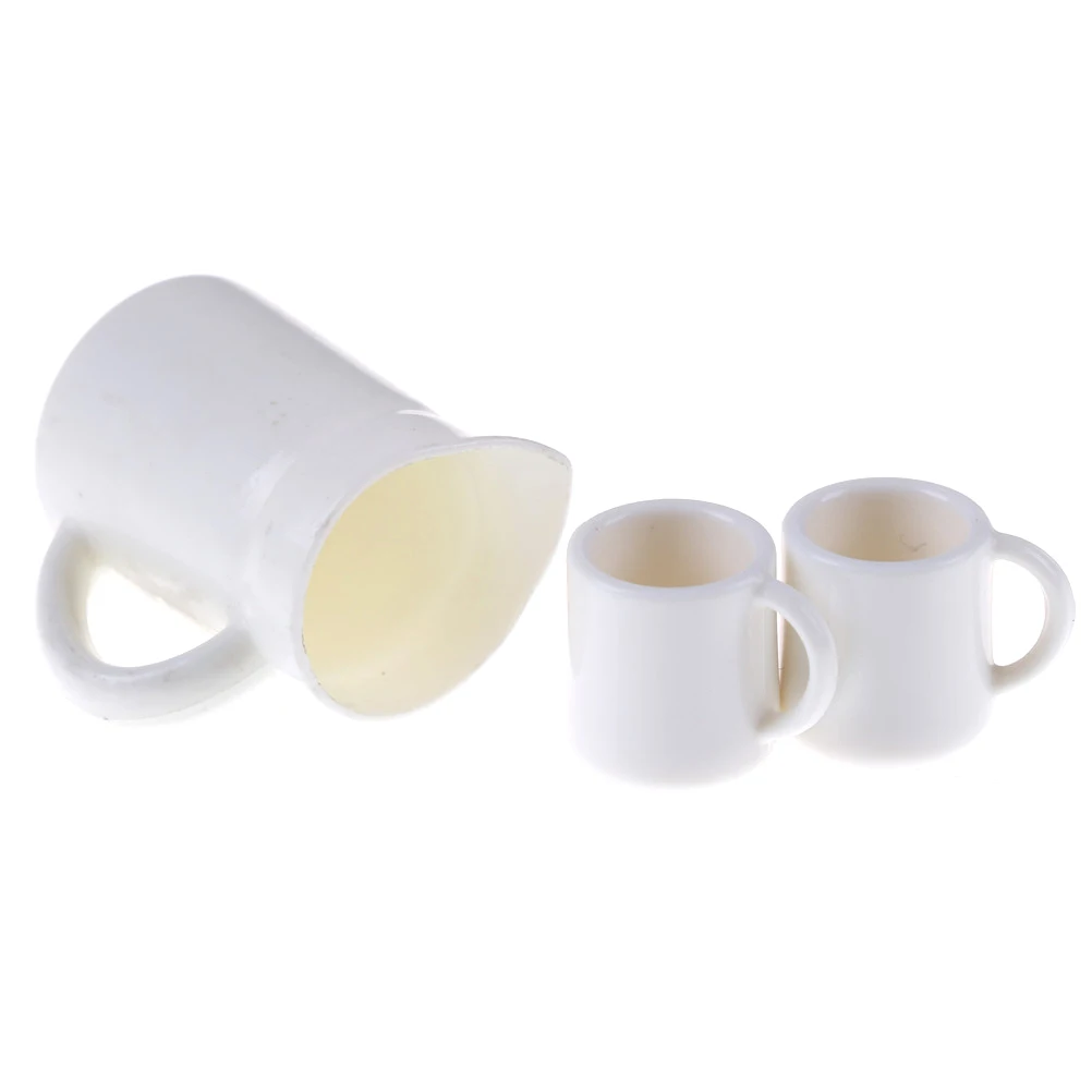 

1Set Mini Kawaii 1:12 Dolls House Miniature Cups Pot Set Dollhouse Direction Furniture Toys Coffee Tea Cups Acc
