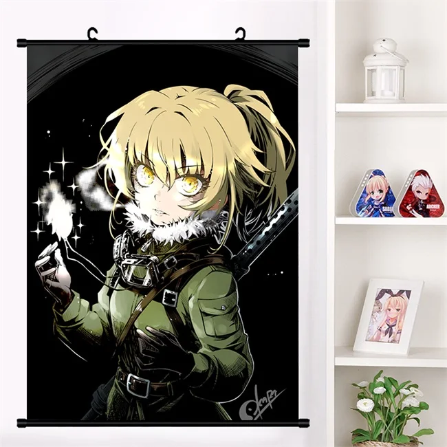 Аниме Youjo Senki Saga of Tanya the Evil Tanya Degurechaff настенный плакат с прокручивающейся стенкой Otaku коллекция домашнего декора - Цвет: K