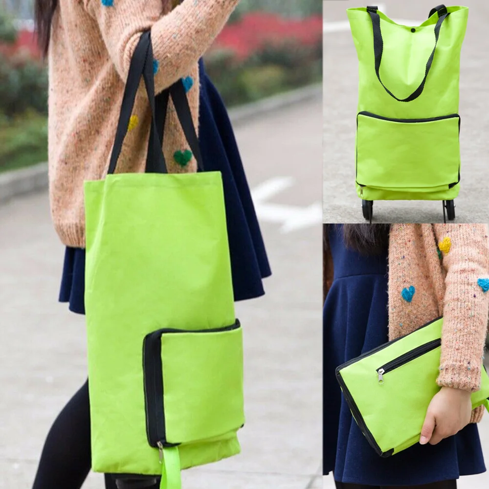 Складная тележка для кемпинга легкая складная сумка путешествий багаж зеленые