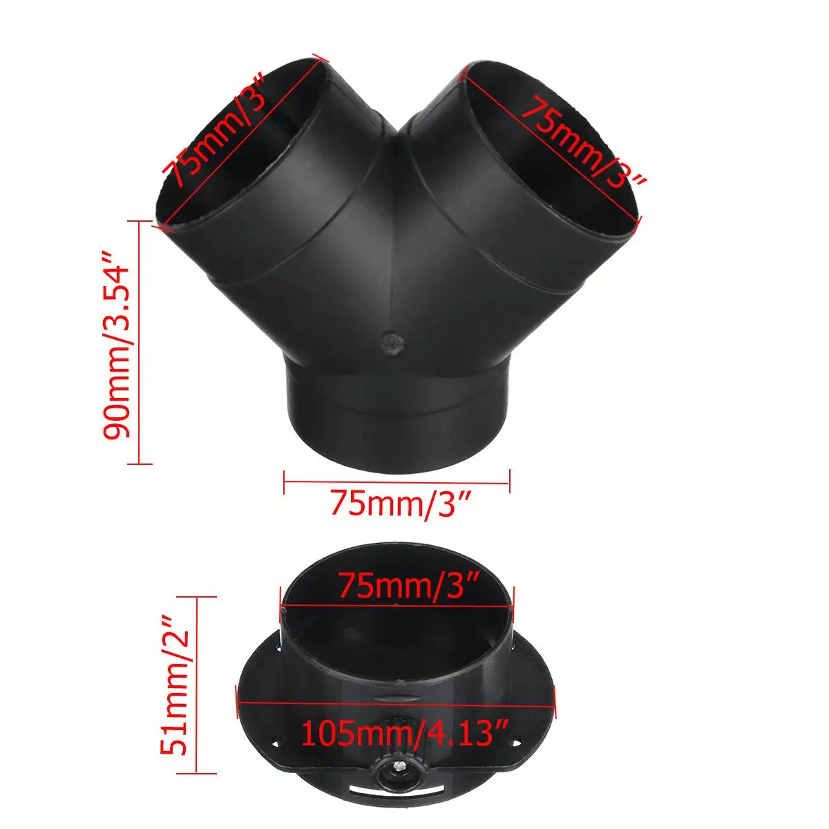 75 мм дизельный парковочный обогреватель теплый воздуховод Y-образный выхлопной