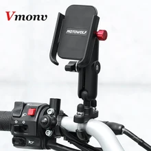 Vmonv Chargable Motorcycle Rearview Mirror Cell Phone Holder Stand for 4 to 6.5 Inch Phone Handlebar Bike Bicycle Mount Support