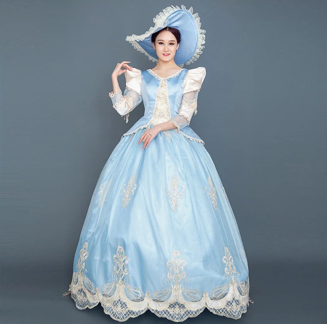 

New Arrival Victorian Southern Belle Floral Fairytale Fancy Ball Gown Maiden Princess Dress Reenactment Theater Clothing Costume
