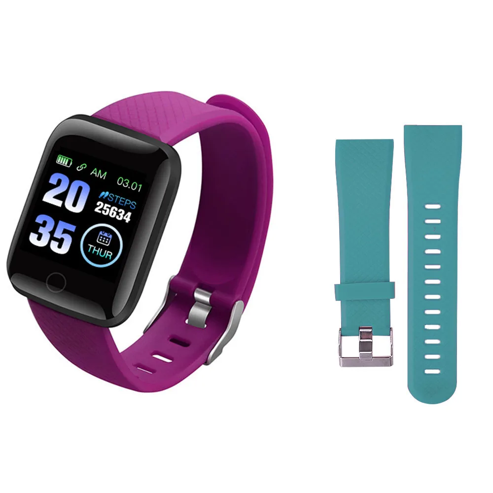 Purple N Green band Rovtop D13 умные часы 116 плюс часы сердечного ритма Смарт-браслет спортивные часы Смарт-браслет умные часы Android - Цвет: Purple N Green band