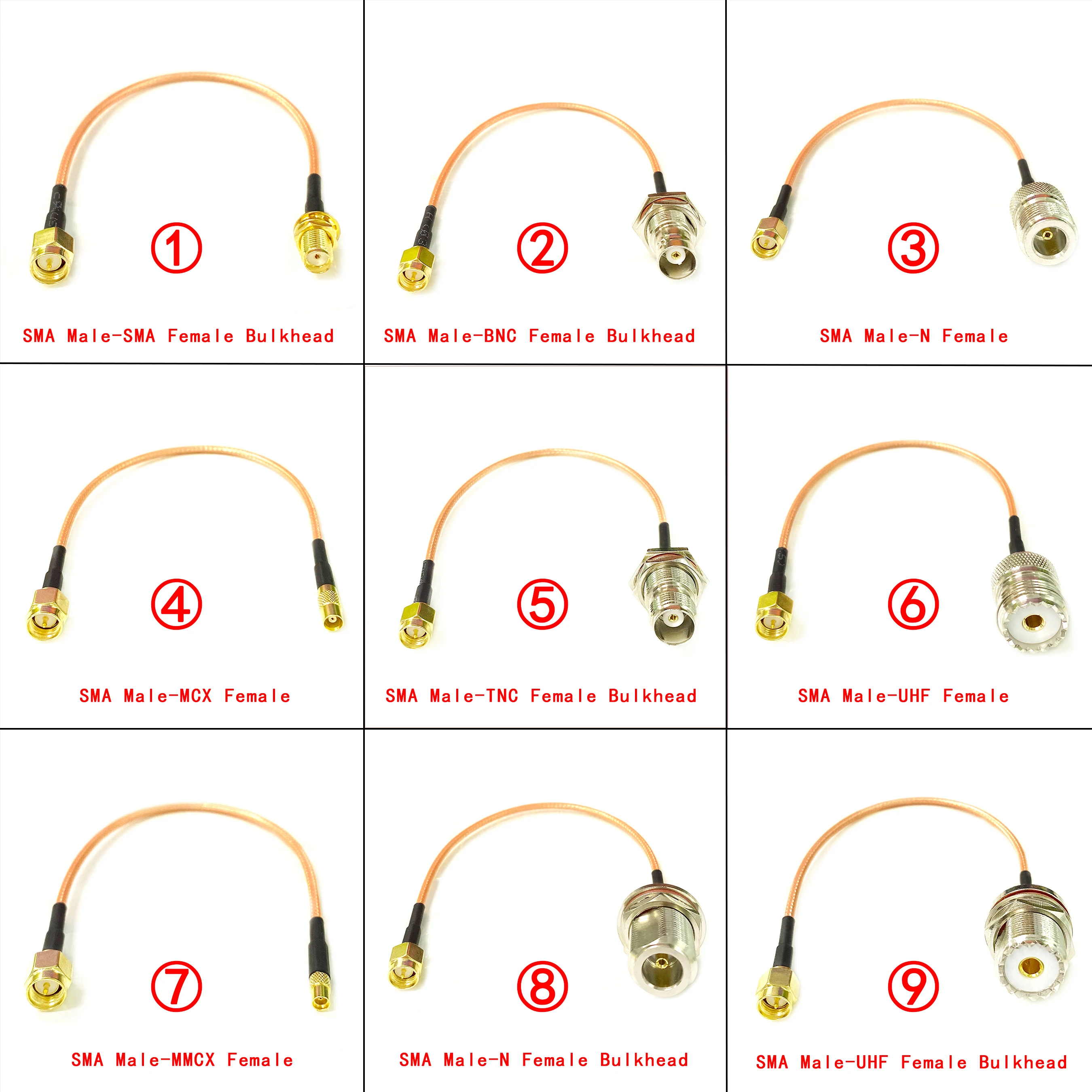 

SMA Male Plug Switch SMA N TNC BNC UHF MCX MMCX Female Jack Pigtail Cable RG316 for WIFI Wireless 3G 4G Modem NEW