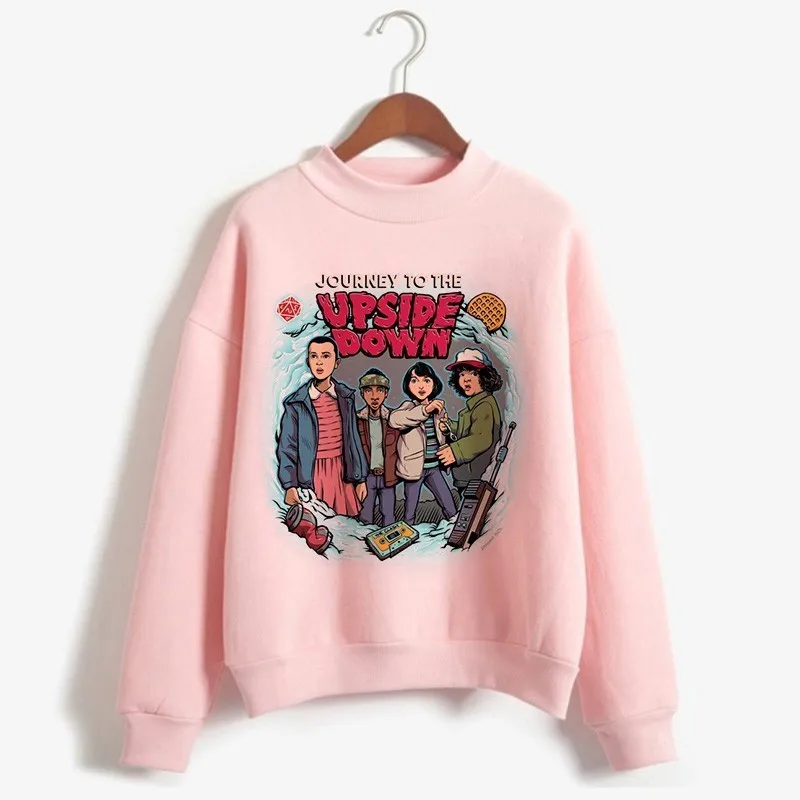 Толстовка Stranger Things для женщин/детей модные Хлопковые женские толстовки розовые