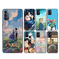 howls howls moving castle soft black silicone cover for oppo reno 6 5 k 4 f se lite z pro plus 5g phone case shell coque