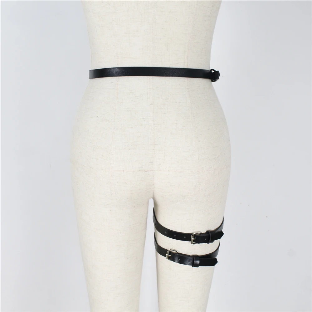 Прямая поставка бандаж для ног Женская подвязка ремни ручной работы кожаные