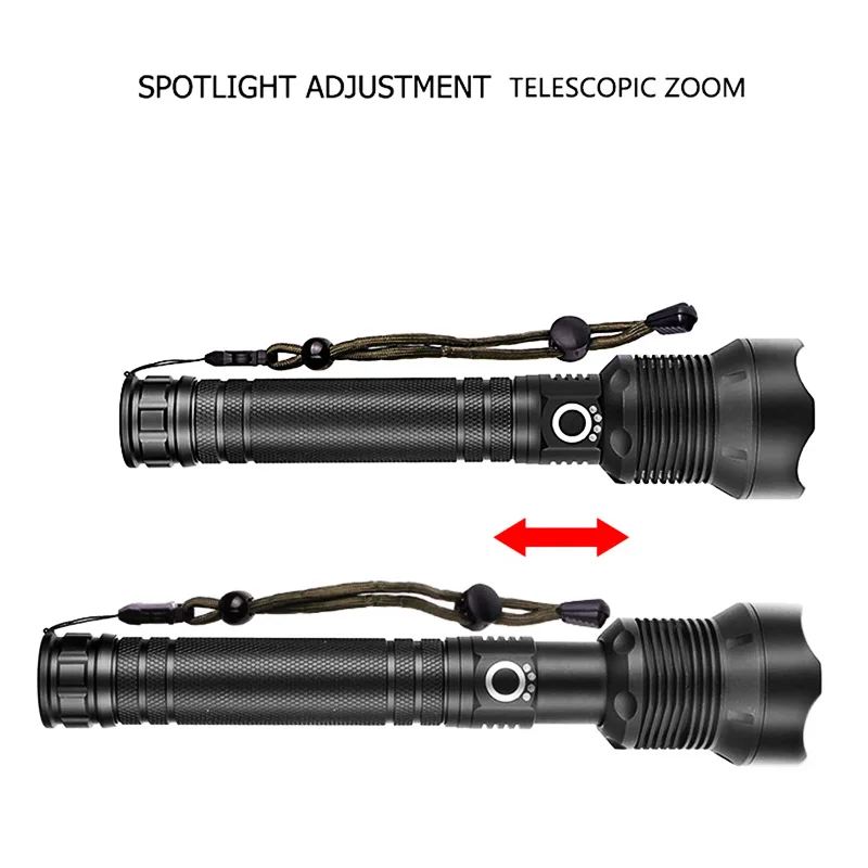 ZK20 Dropshipping XHP50/HP70 LED Flashlight High Lumens Aluminum Alloy Adjustable Focus USB Rechargeable Power and held Light | Лампы и