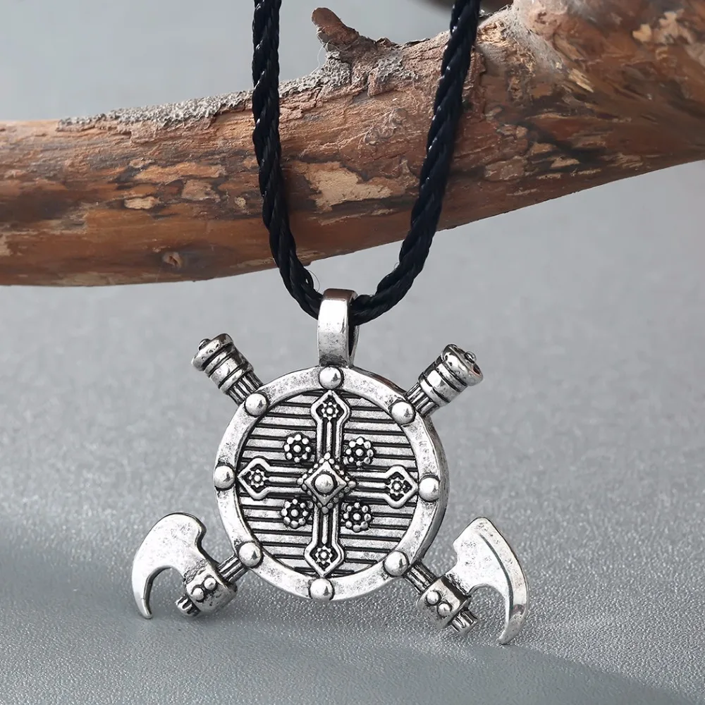 2020 Новое Трендовое Ожерелье Женщины Мужчины топоры щит Viking Крест Гладиатор