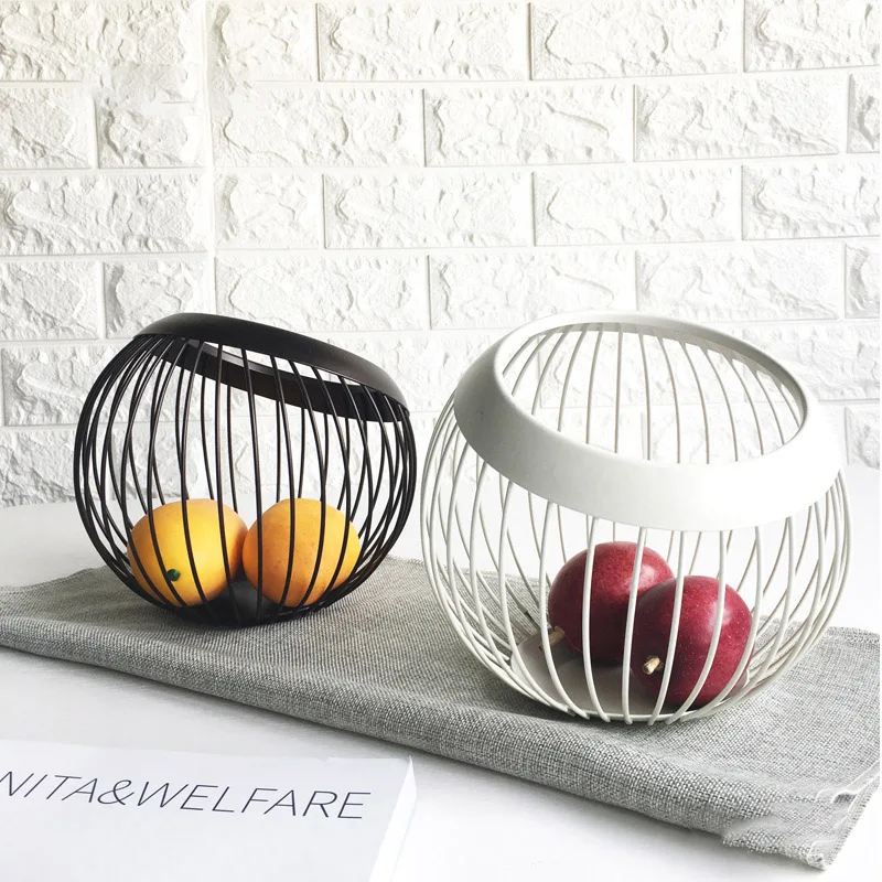 

Iron Fruit Plate Stainless Steel Vegetable Drain Basket For Kitchen Creative Snack Container For Living Room Home Storage Basket