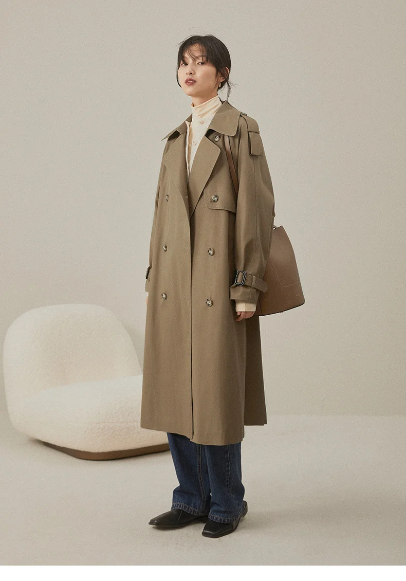 

Windbreaker jacket women's mid-length and small men's spring 2021 new British style loose temperament