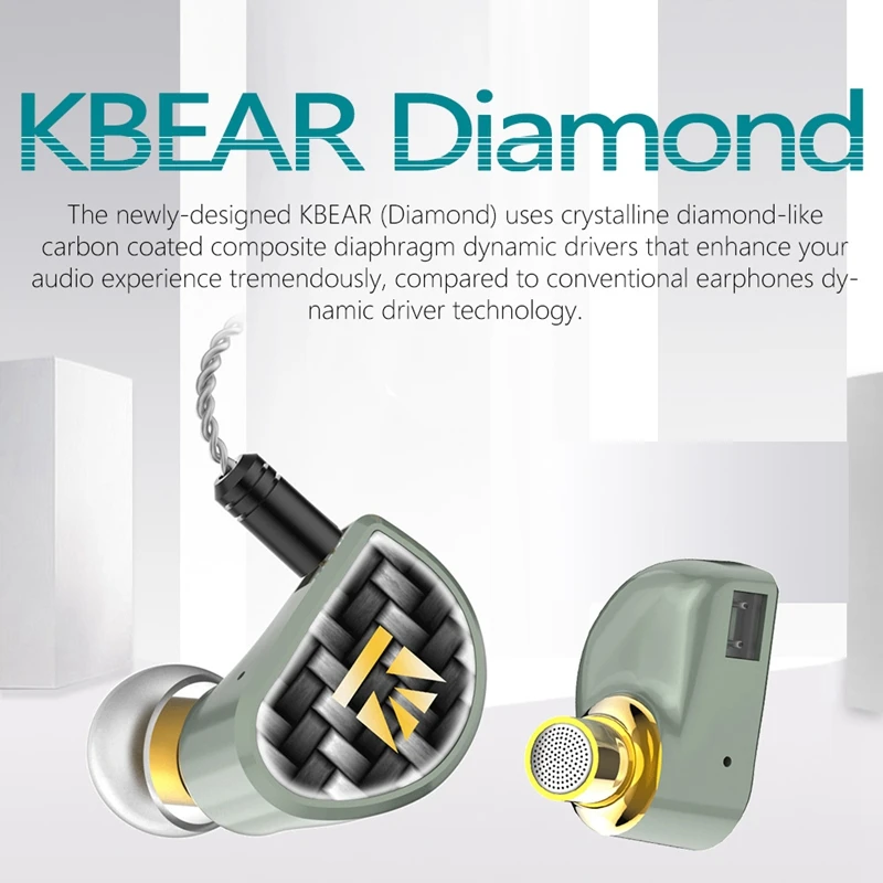 KBEAR с украшением искусственными бриллиантами наушники для мобильного телефона
