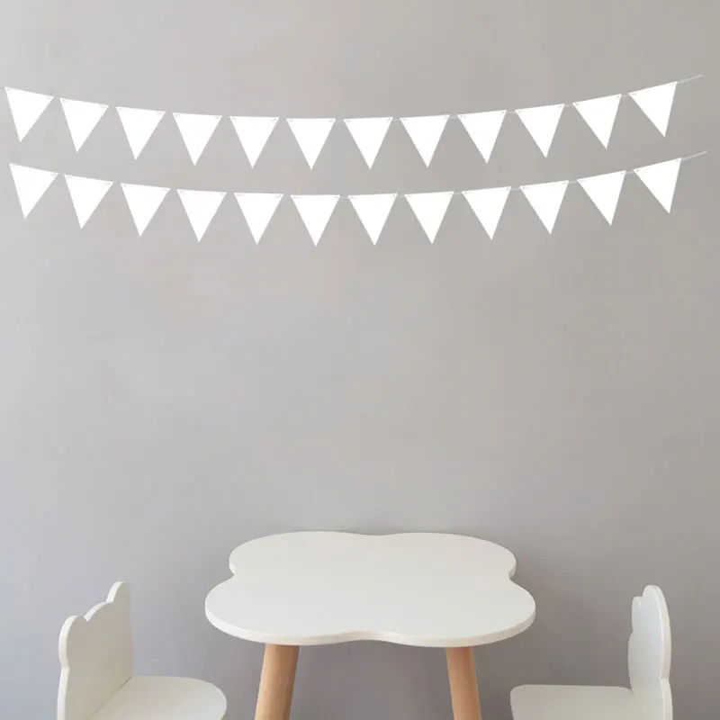 Hot 8M/4M Pink White Pennant Non Wovens Fabric Bunting Flags Wedding Party Decoration Banner Home Bridal Shower Garland | Дом и сад
