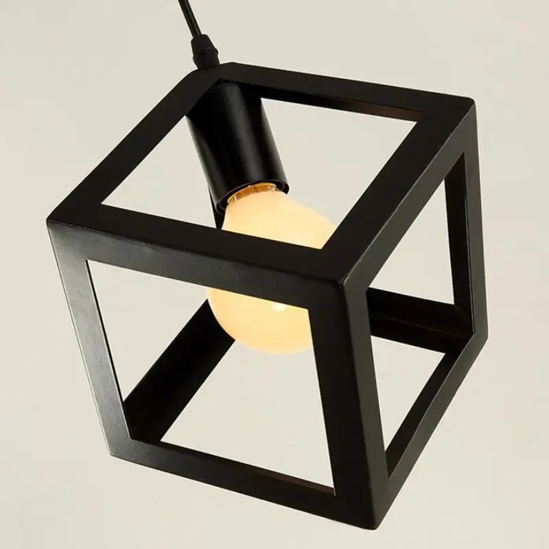 

Industrial Cube Metal Pendant Light Accessory, Loft Ceiling Lamp for Home, Bar, Cafe
