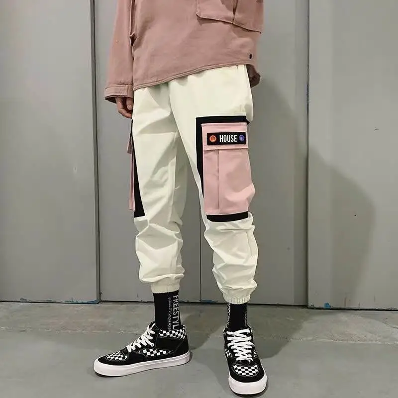 

Hip Hip Pants Vintage Color Block Patchwork Corduroy Cargo Harem Pant Streetwear Harajuku Jogger Sweatpant Cotton Trousers 2021
