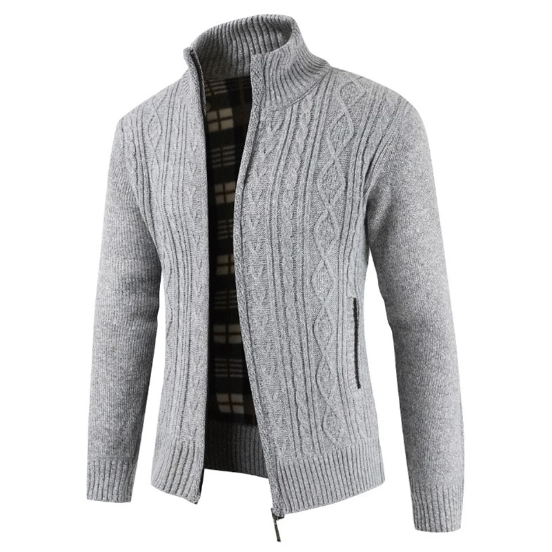 

M.Y.FANTASY 2021 Mens Sweater Spring Autumn Fashion Brand Casual Sweater Stand Collar Striped Slim Knit Men's Cardigan Colorful