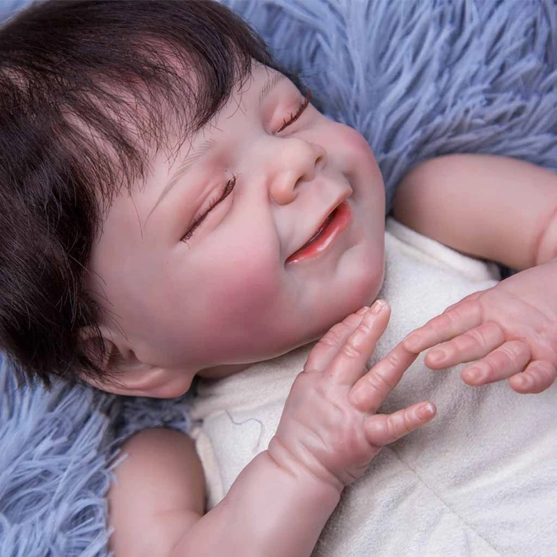 

Мягкая игрушка Reborns 18 дюймов, Реалистичная кукла для девочек с бутылочкой для кормления, Реалистичная Бриллиантовая улыбка, Кавказская кукл...