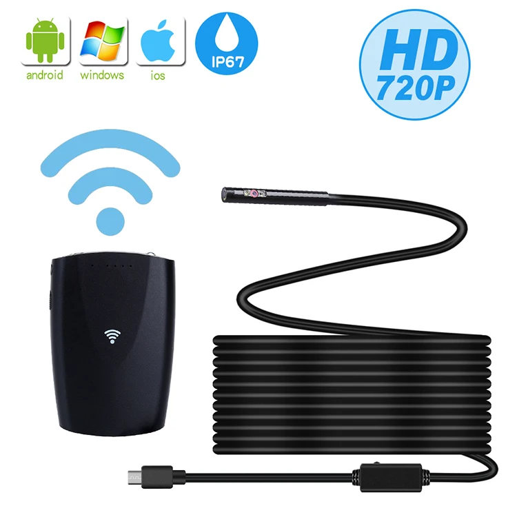 Двойная Линза 6 мм эндоскопическая камера Wifi бороскоп IP67 водонепроницаемая