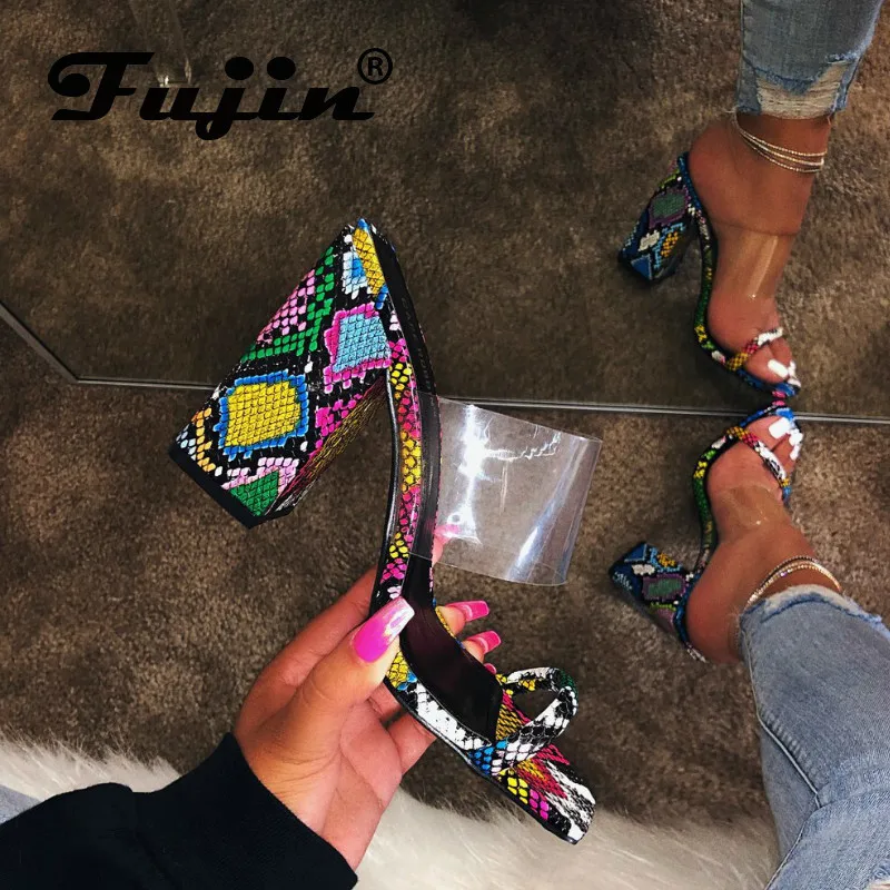 Fujin/летние женские тапочки 2020 Дышащая обувь на толстой подошве с открытым носком