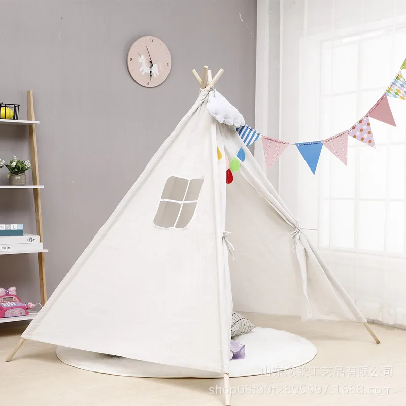 

1.6M Children Playhouses Large Triangle Teepee Tent Portable Indoor Outdoor Indian Kids Room Tent Play Facilities Furniture Toys