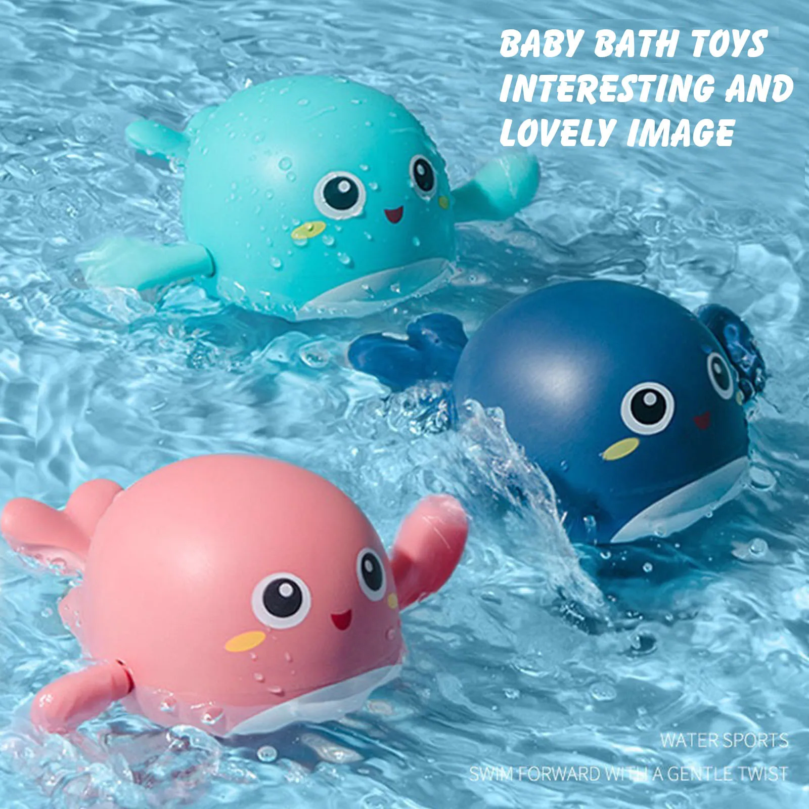 Детская водная пружина для купания Заводные Игрушки ванны маленькие животные