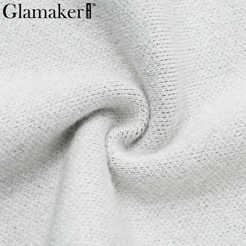Glamaker, полосатый короткий свитер, белое платье, Осеннее, глубокий v-образный вырез, трикотажное, сексуальное, облегающее платье, элегантные, вечерние, для ночного клуба, модное платье