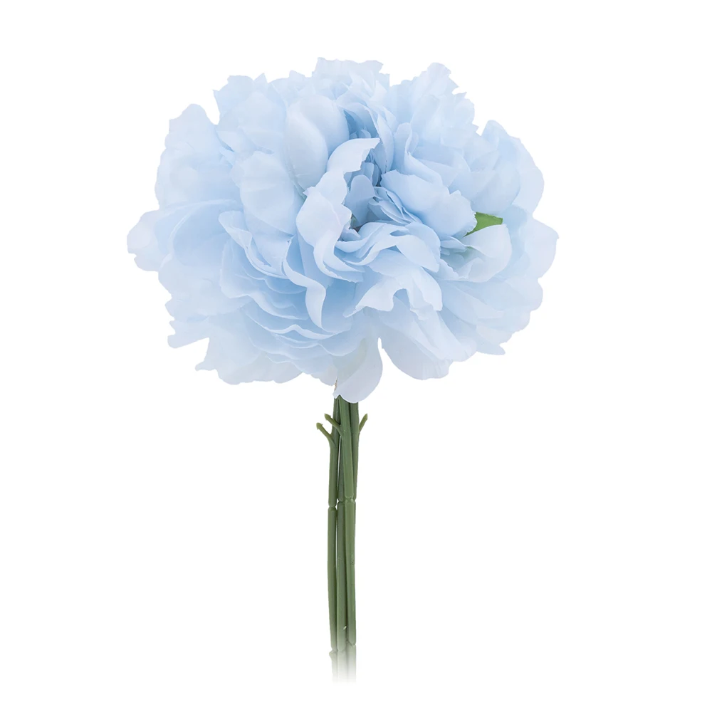 Light Blue 4 шт. красивые шелковые пионы, искусственные цветы, белый букет, большое искусственное домашнее растение, украшение, Свадебная вечеринка, сделай сам, синий цвет - Цвет: Light Blue